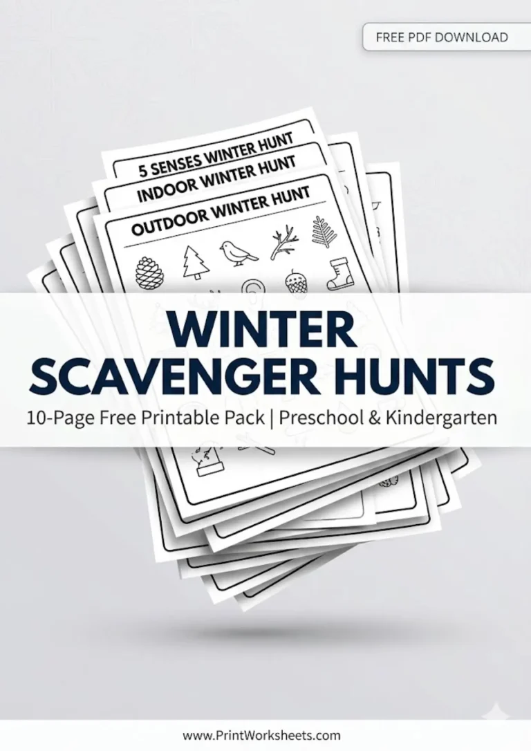 Winter Scavenger Hunt Pack Free winter scavenger hunt printable pack for kids