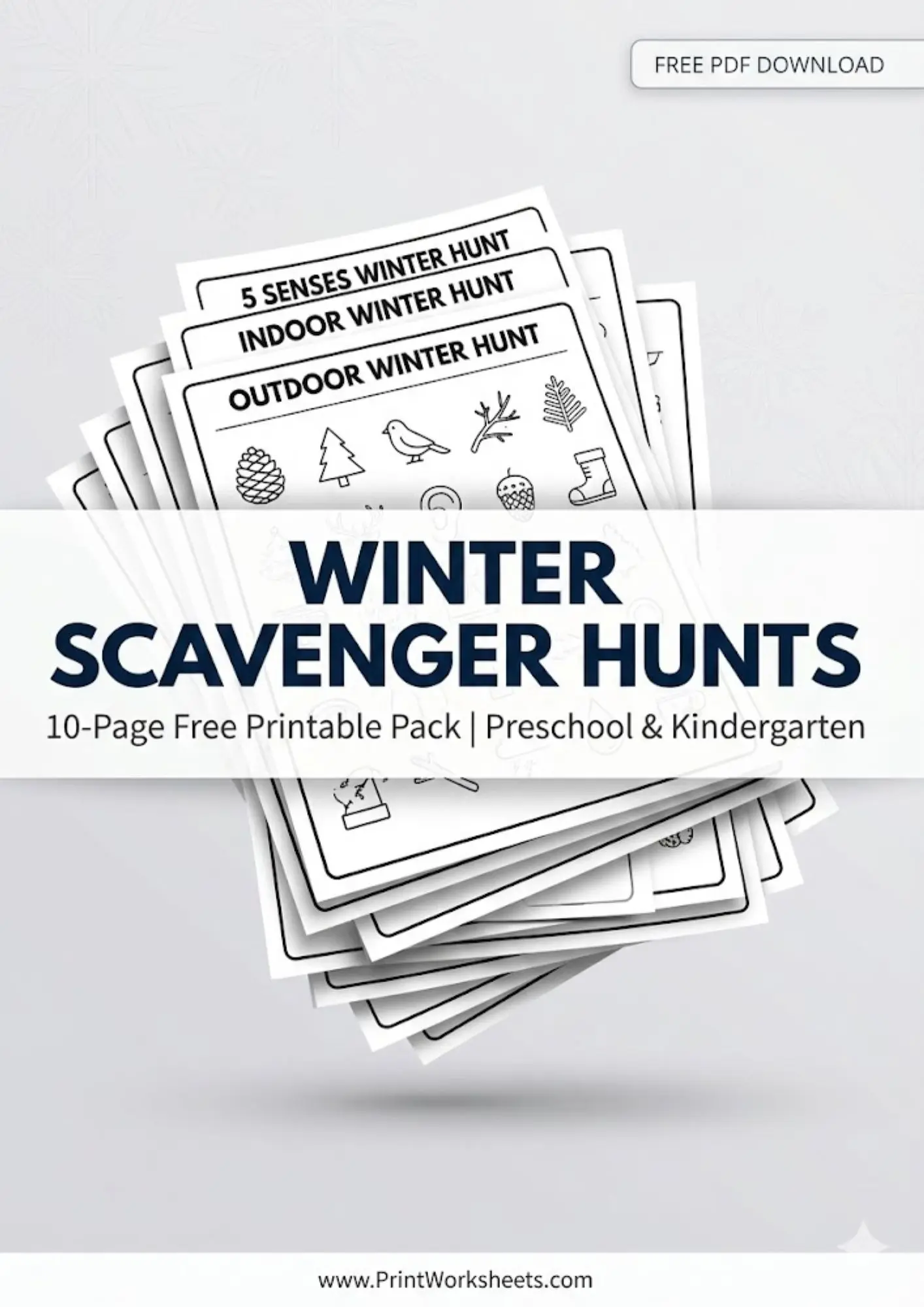Winter Worksheets Worksheet - 10 Free Winter Scavenger Hunt Printable Activities for Kids (Outdoor & Indoor PDF) | Free Printable