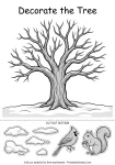 Decorate the winter tree cut and paste worksheet.