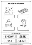 Winter vocabulary word matching cut and paste.