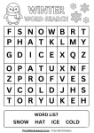 Blank winter word search grid template