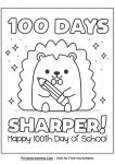100 Days Sharper 100th day of school coloring