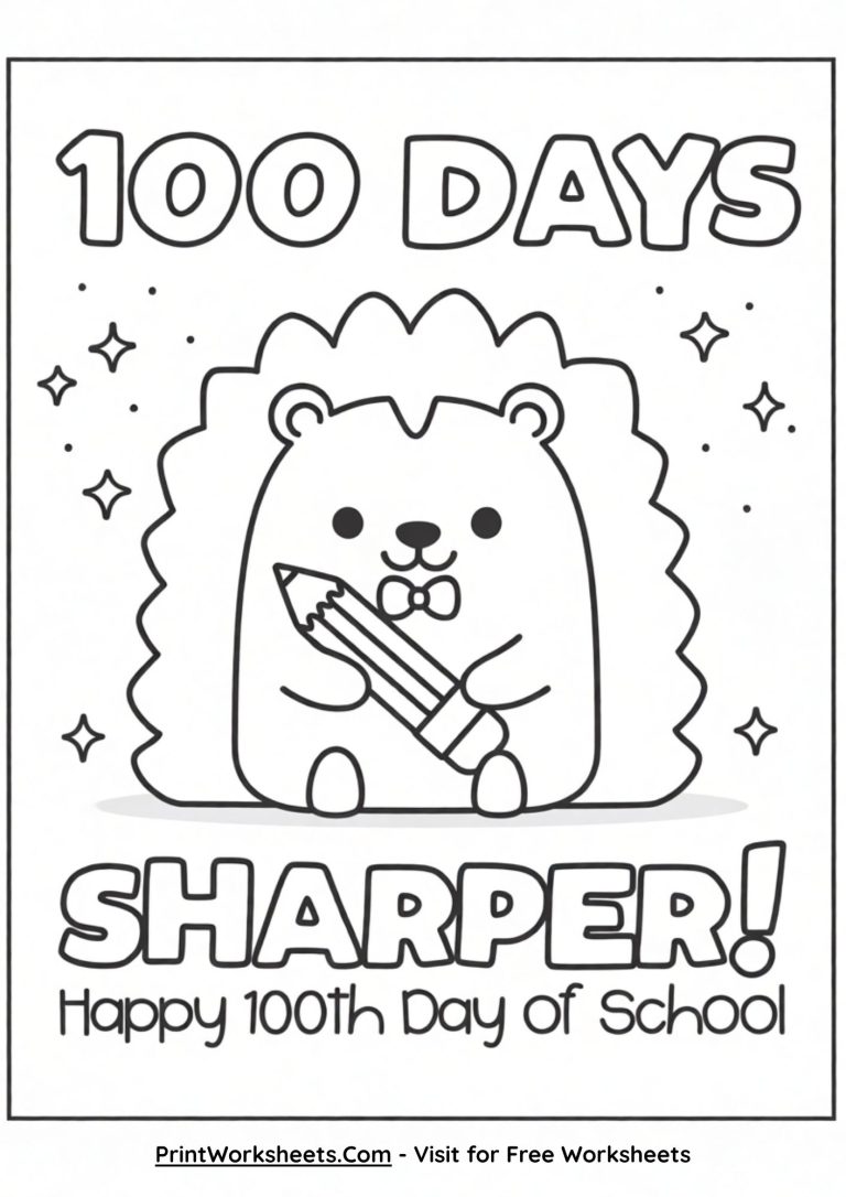 100 Days Sharper 100th day of school coloring