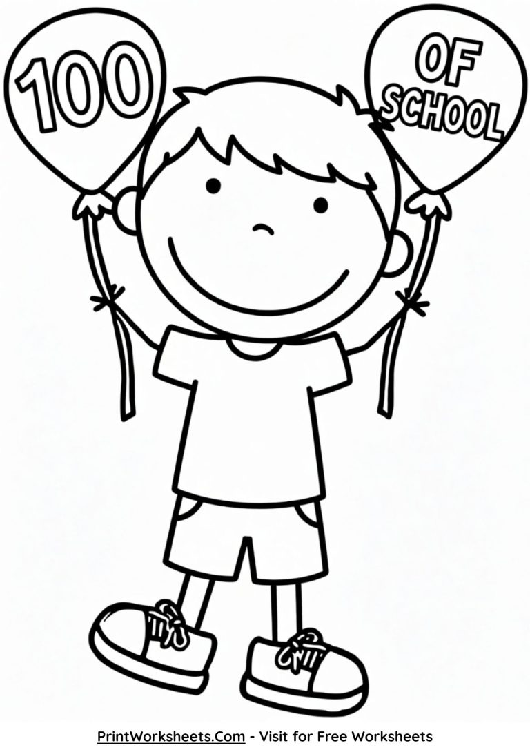 100 School Days coloring page