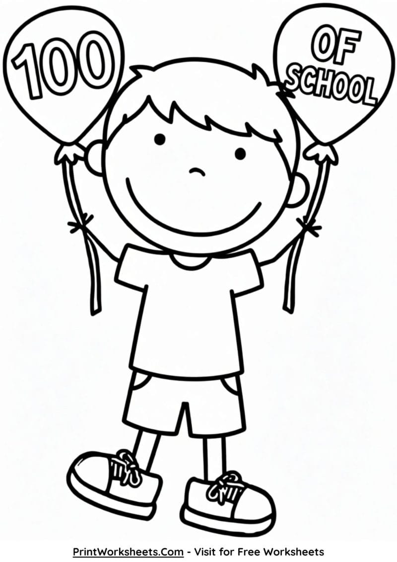 100th Day of School Coloring Pages Free PDF Bundle