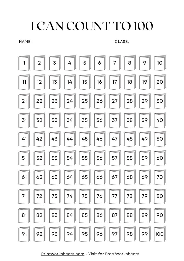 100th Day of School Math Worksheets Free Printables (Preschool & Kindergarten) - Worksheet Image