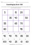 100th Day of School Math Worksheet Skip Counting