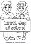 100th day of school design coloring page
