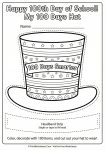 100th Day of School Paper hat craft printable
