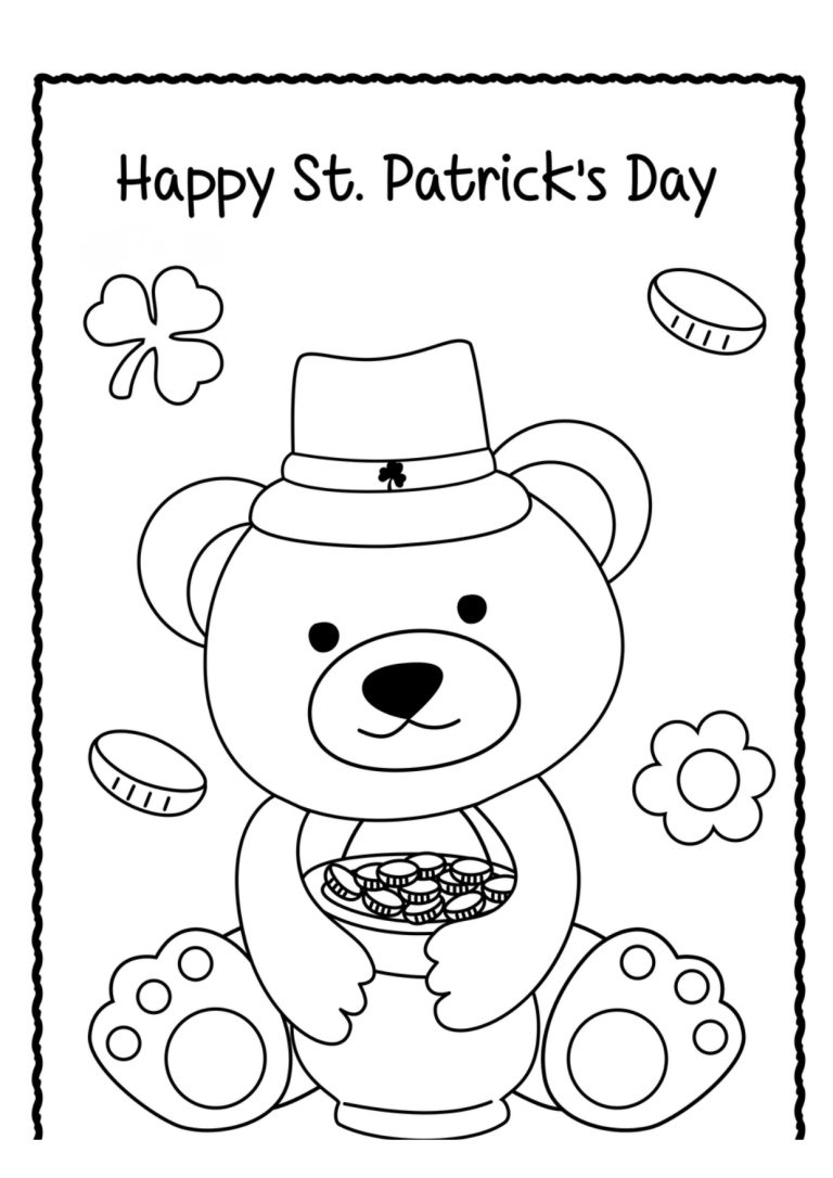 st patricks day coloring page kindergarten 2