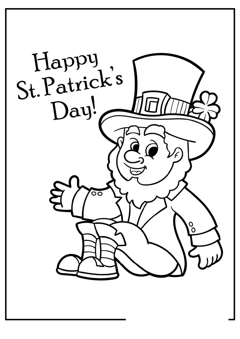 st patricks day coloring page kindergarten 3