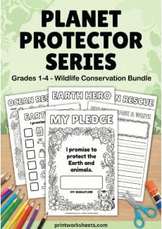 Earth Day Worksheet - Become a Planet Protector: Free Wildlife Conservation Activities for Kids (Grades 1-4) | Free Printable