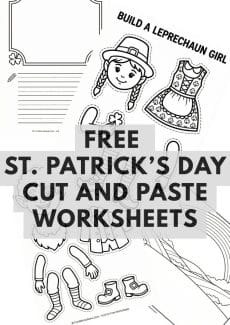 Build a Leprechaun: Free St. Patrick’s Day Cut and Paste Craftivity