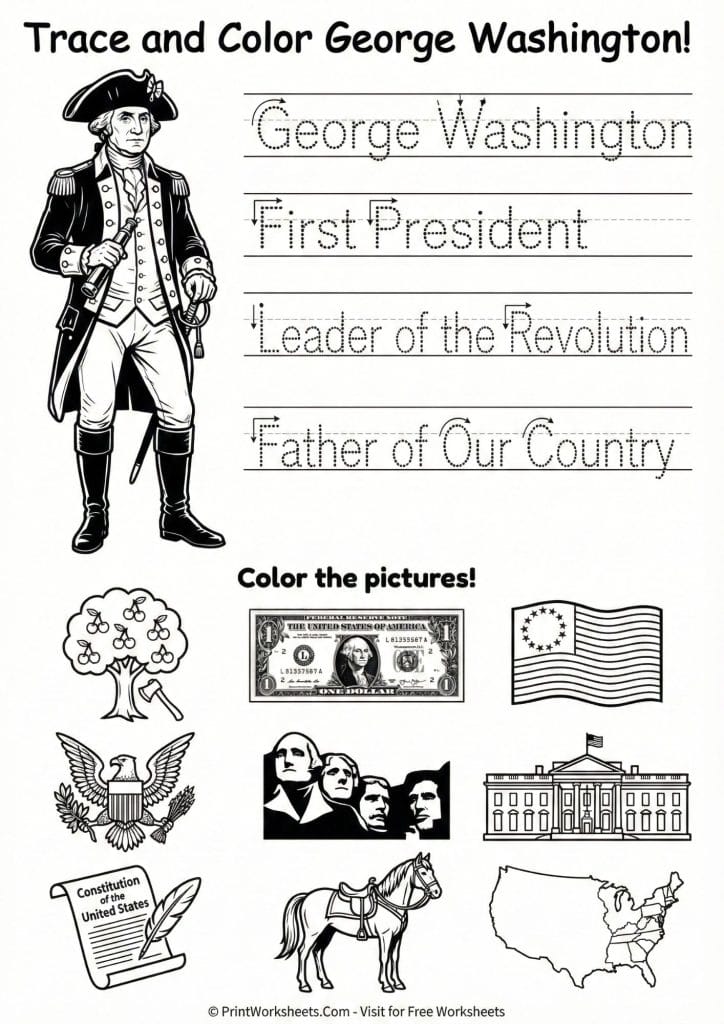 Presidents Day Worksheets for Kindergarten (Free PDF)