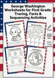 Presidents Day Worksheets Worksheet - George Washington Worksheets for First Grade: Tracing, Facts & Sequencing Activities | Free Printable