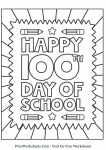 Happy 100th Day of School Coloring Page