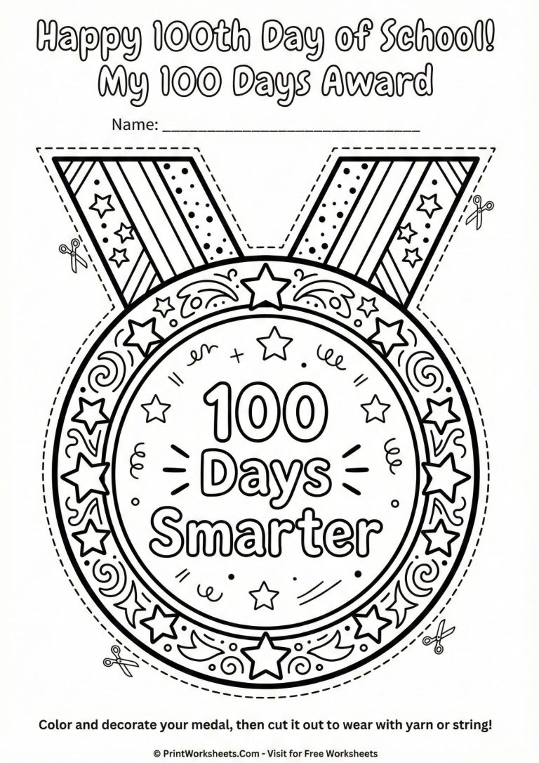 100th Day of School paper medal craft