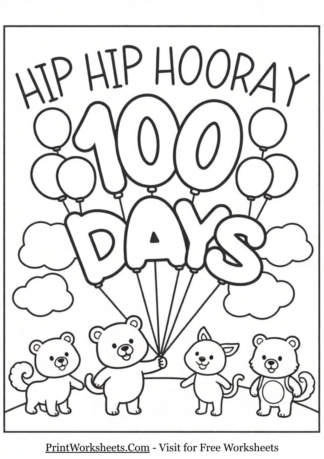 100th Day of School Coloring Pages Free Printable PDF Bundle