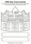 I am 100 days smarter printable hat craft for kids