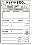 If I had 100 dollars shopping plan printable worksheet
