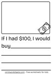 If I had 100 dollars writing prompts for kids printable