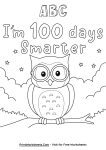 I'm 100 Days Smarter coloring sheet