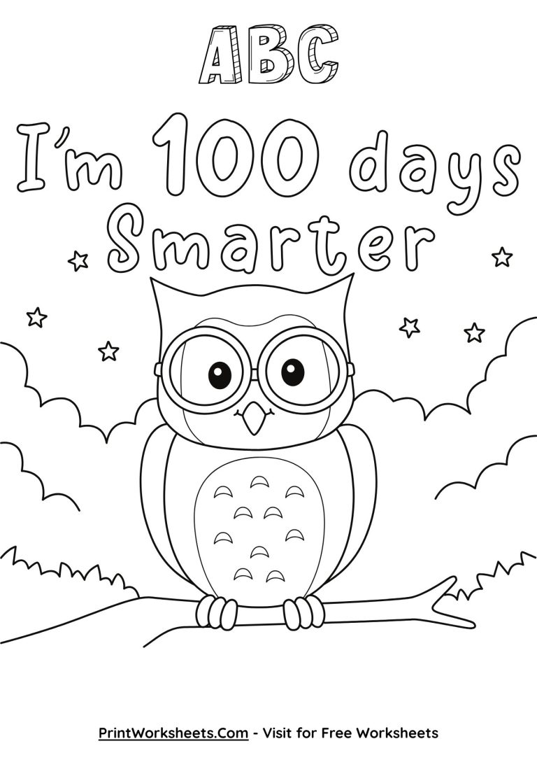 I'm 100 Days Smarter coloring sheet