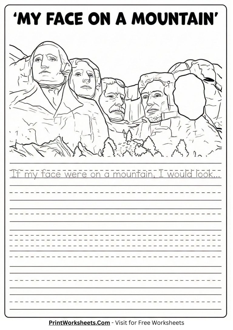 presidents day writing prompts - president day mount rushmore add your face