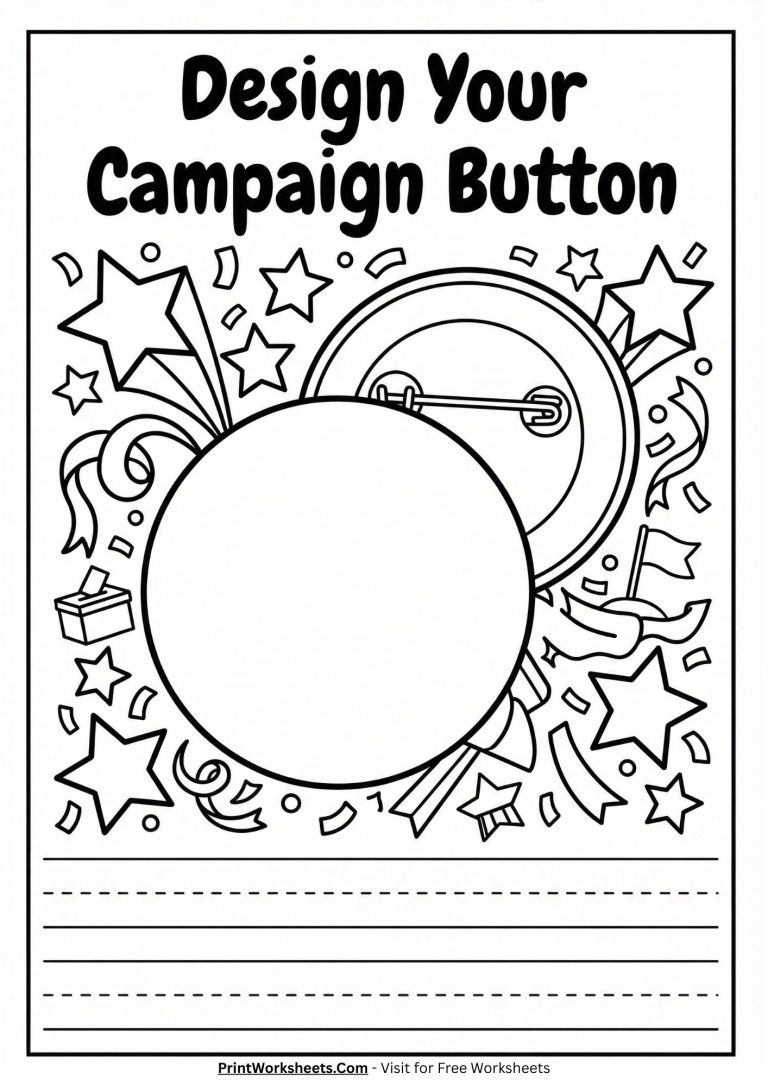 presidents-day-campaign-button-design-slogan Free Presidents Day Opinion Writing Prompts & Sentence Starters (K-1 PDF) - Page 1 of 16
