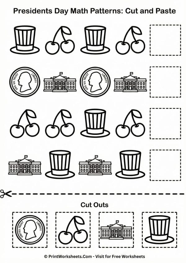Presidents Day Worksheets for Kindergarten (Free PDF)
