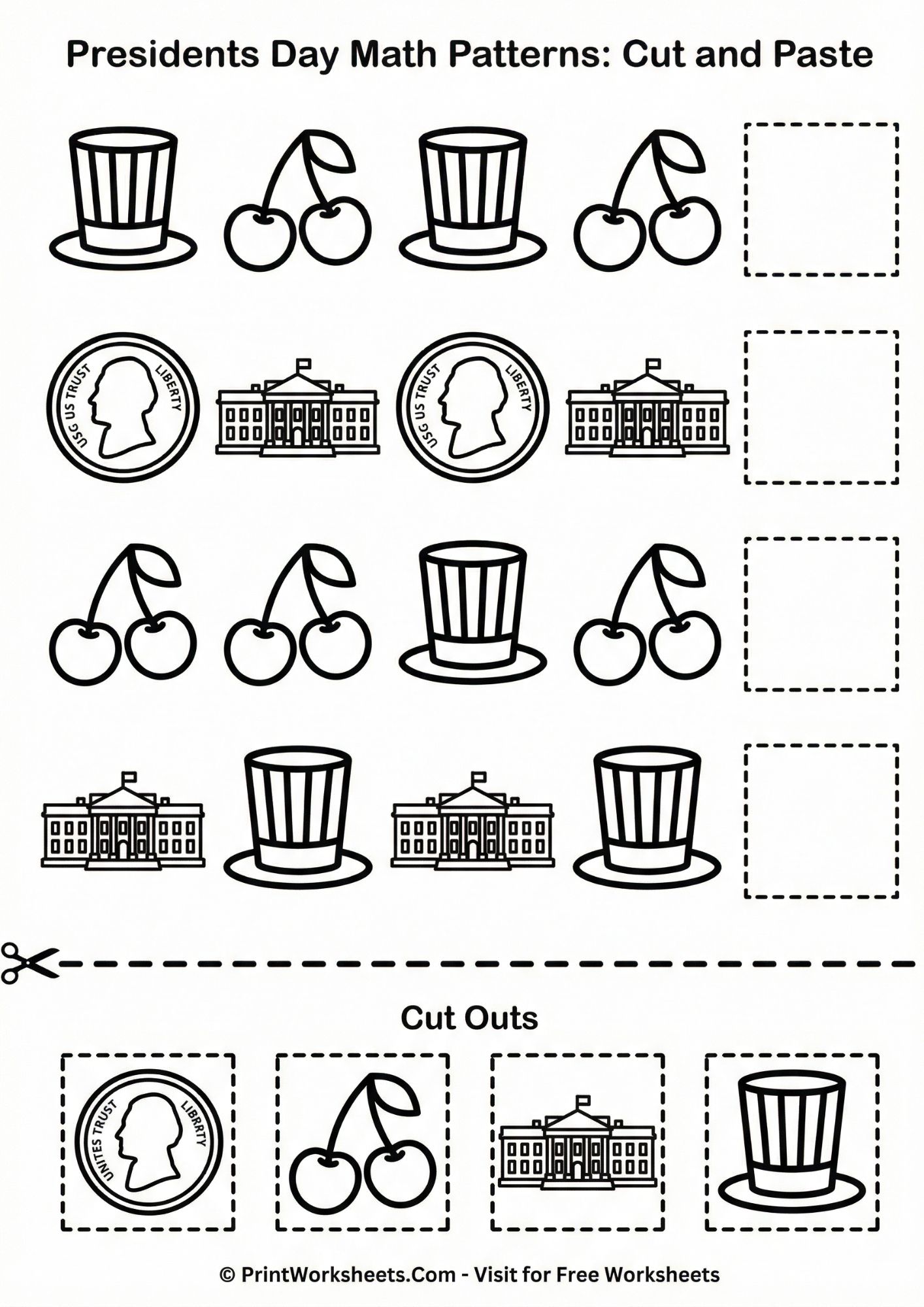 Presidents Day Worksheets for Kindergarten (Free PDF)