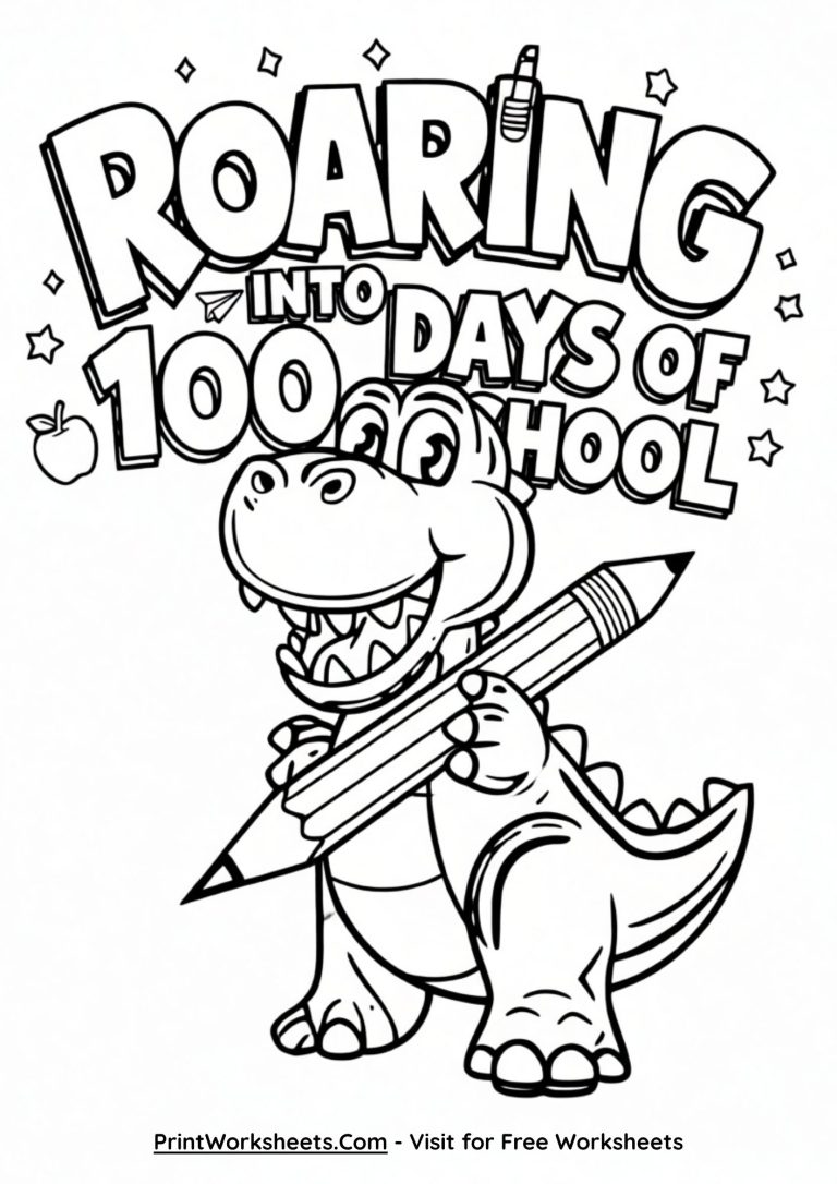 Soaring Into 100 Days of School coloring page
