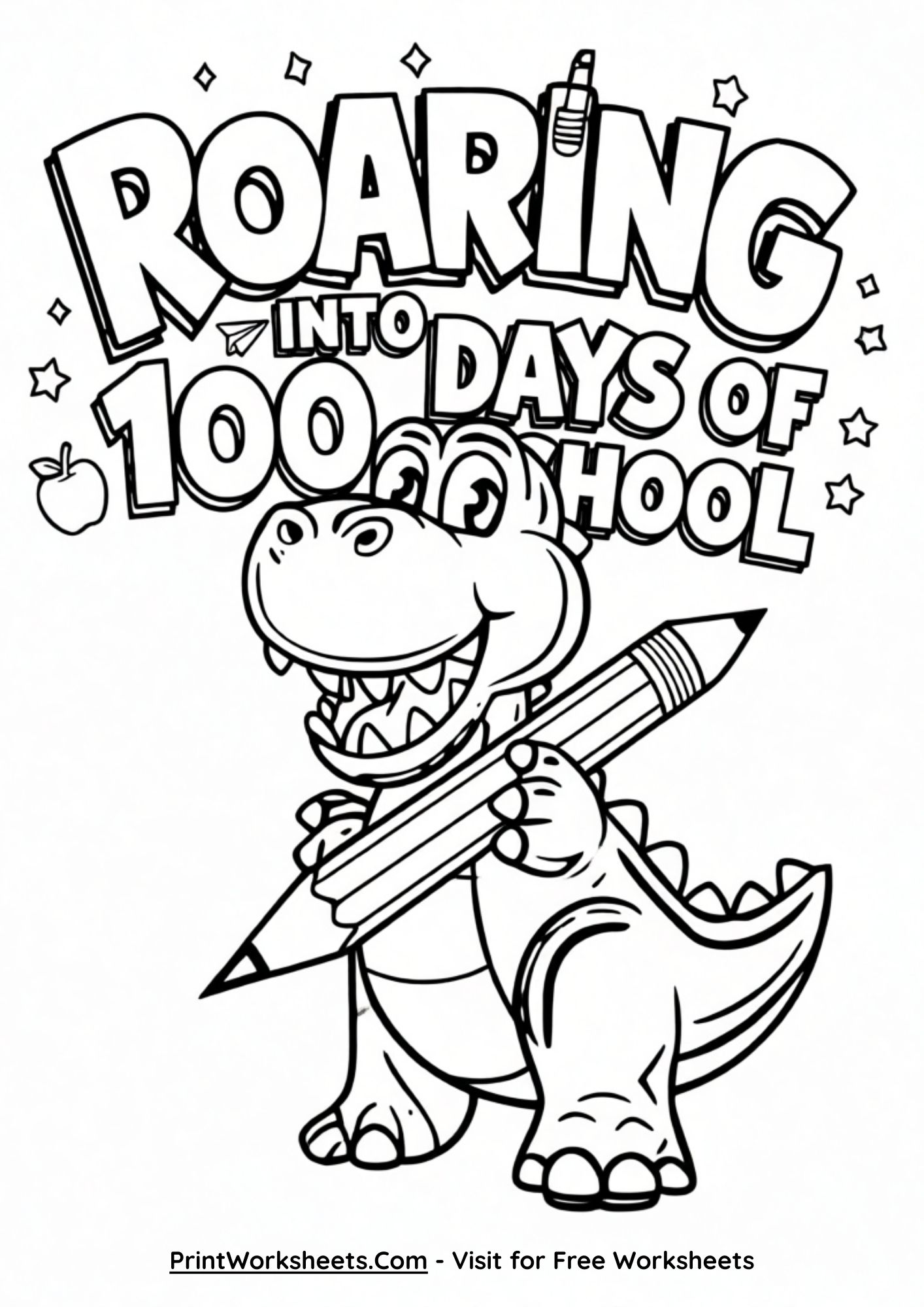 100th Day of School Coloring Pages Free Printable PDF Bundle