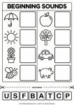 spring beginning sounds cut and paste worksheet