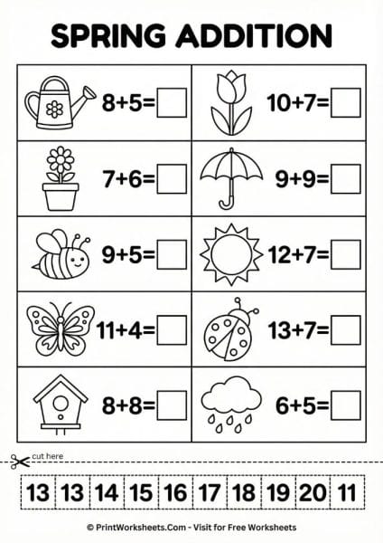 Fun Spring Math Worksheets For First Graders 1st Grade Spring Math Worksheets PDF Printable Free