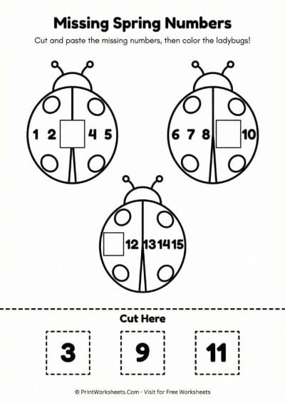 Spring Math Worksheets for Kindergarten Printable PDF Free