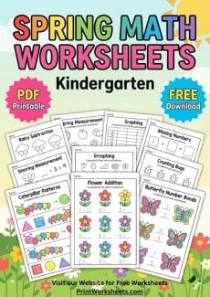 Holiday Worksheets Worksheet - Spring Math Worksheets for Kindergarten Printable PDF | Free Printable