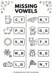 spring missing vowels flowers worksheet