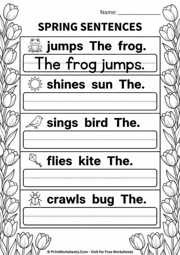 1st Grade Spring Reading Comprehension and Sight Words Worksheets