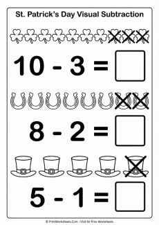 St. Patrick’s Day Math Worksheets for 1st Grade PDF Bundle