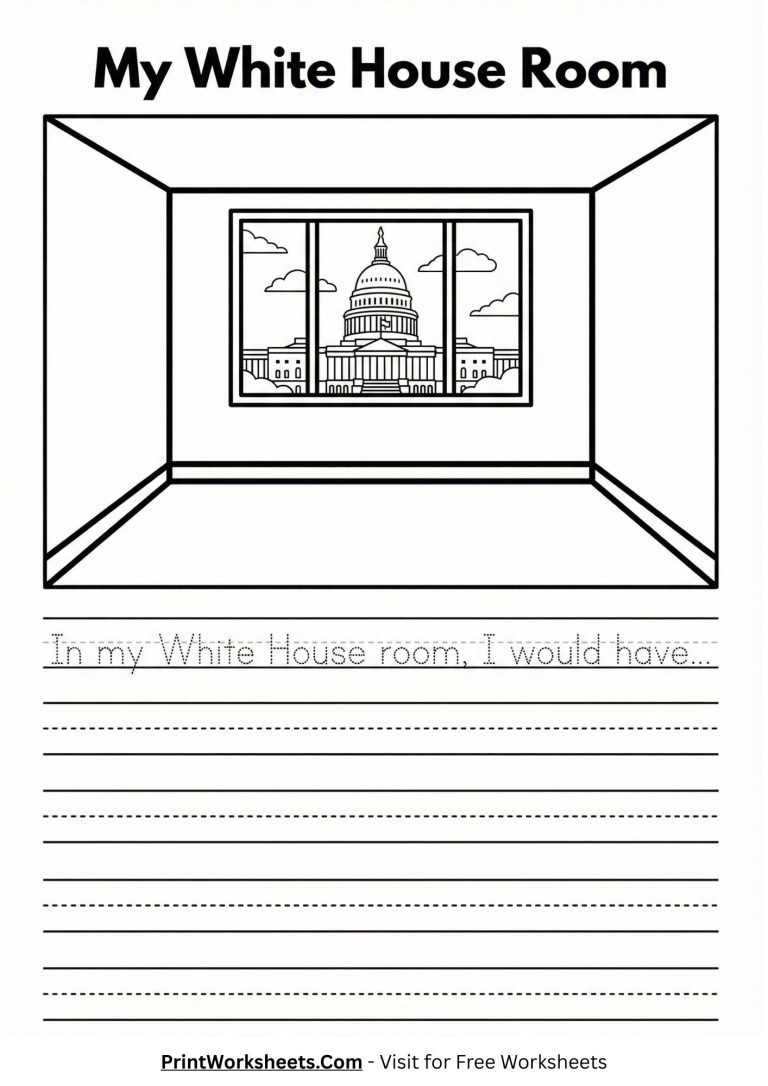white-house-living-bedroom-design Free Presidents Day Opinion Writing Prompts & Sentence Starters (K-1 PDF) - Page 5 of 16