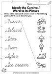 matching cursive i words pictures worksheet 3rd-grade-worksheets free printable