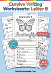 cursive letter b worksheet free printable