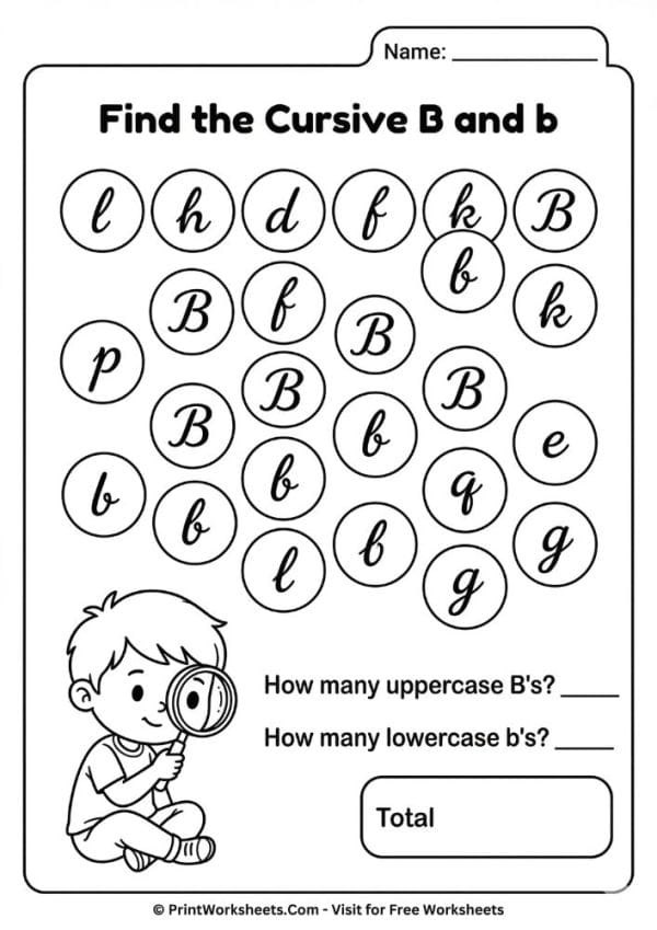 Cursive Letter B Worksheet.pdf Cursive Letter B Worksheet Free Printable | PrintWorksheets