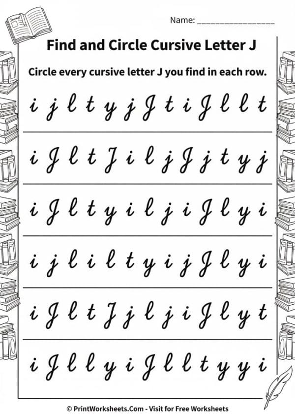 Script Writing J Cursive J Worksheet PDF – Free Handwriting Practice