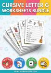 Cursive Writing Worksheets – Letter G Uppercase and Lowercase