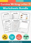 cursive writing letter h worksheets for 3