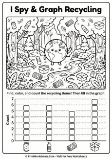 Free K-2 Earth Day Recycling Worksheets Printable PDF