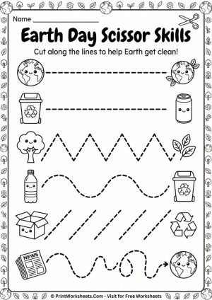 Free K-2 Earth Day Recycling Worksheets Printable PDF