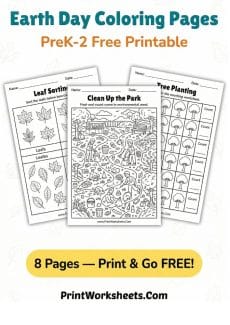 Earth Day Worksheet - Earth Day Coloring Pages Free Printable – K-2 Activity Pack PDF | Free Printable